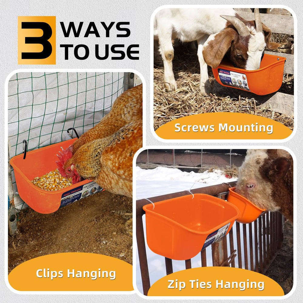 Goovilla Chicken Feeder Waterer 5 Quart Orange side view