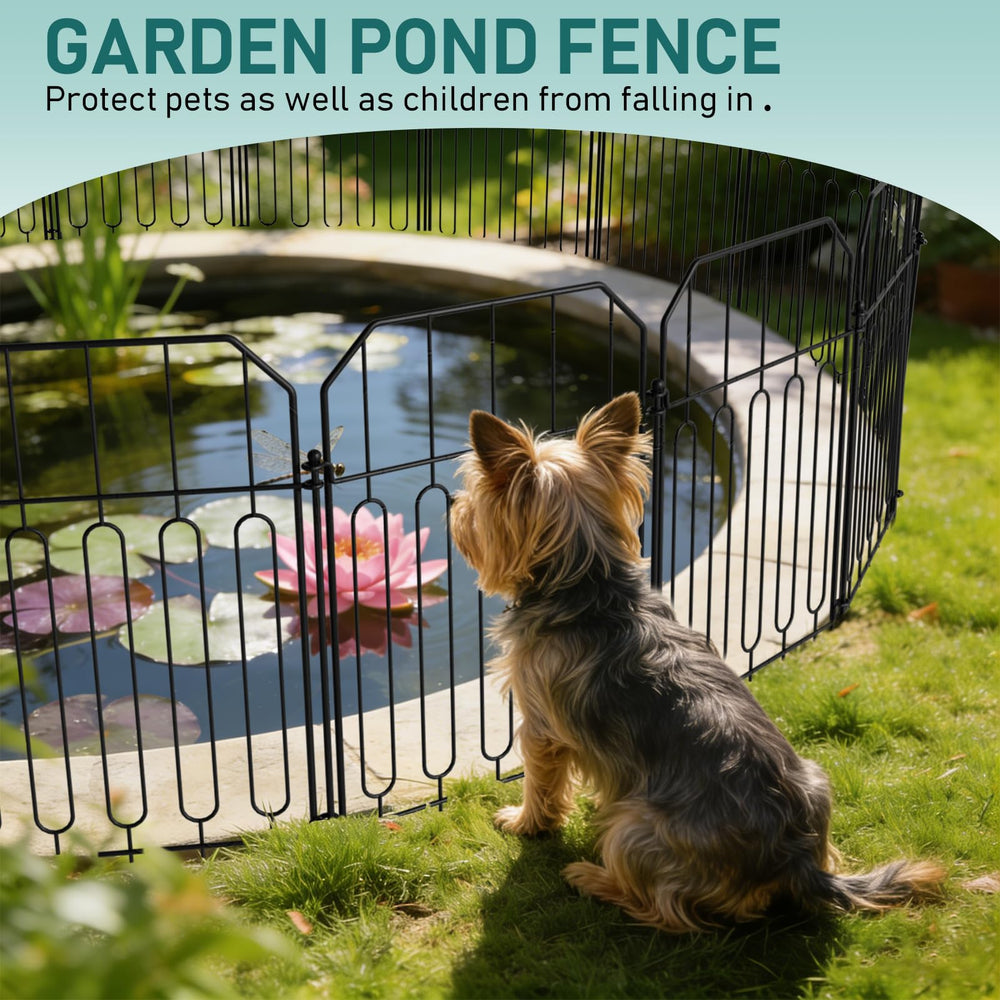 Goovilla Garden Fence in use around a pond