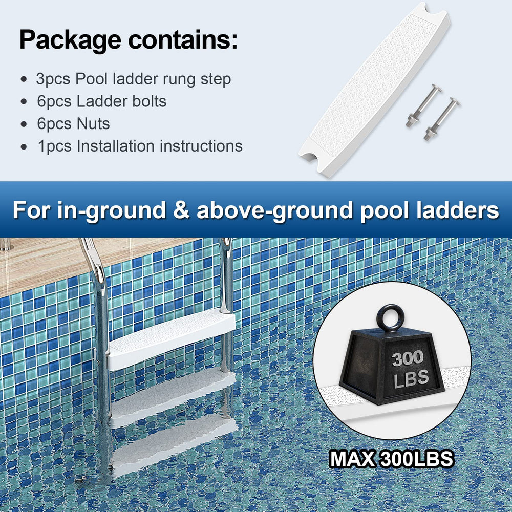 Goovilla pool ladder steps showing non-slip texture