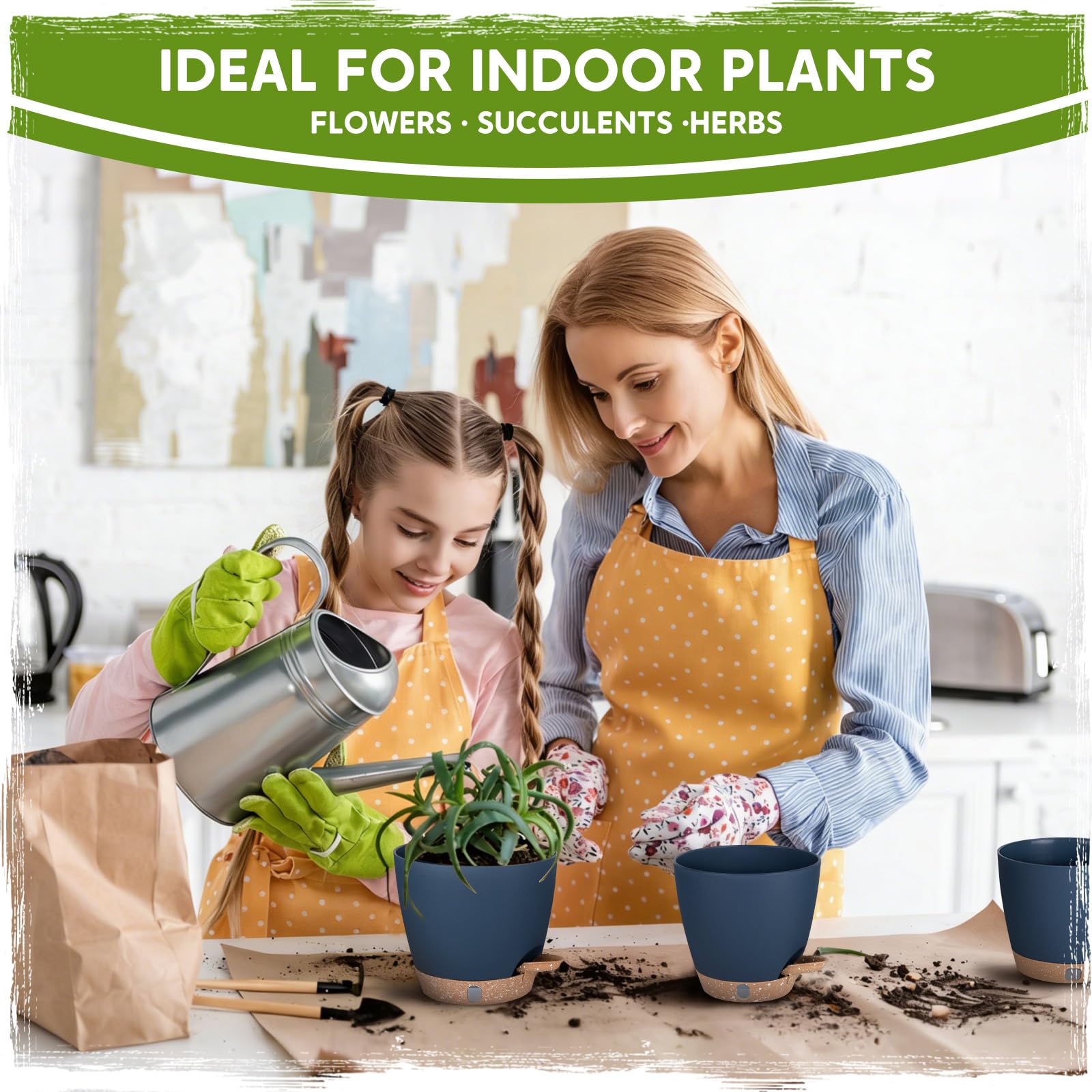 Goproauto self-watering pot tray and liner included