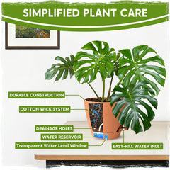 Goproauto Self Watering Pots 6.5 inch with premium cotton wick system