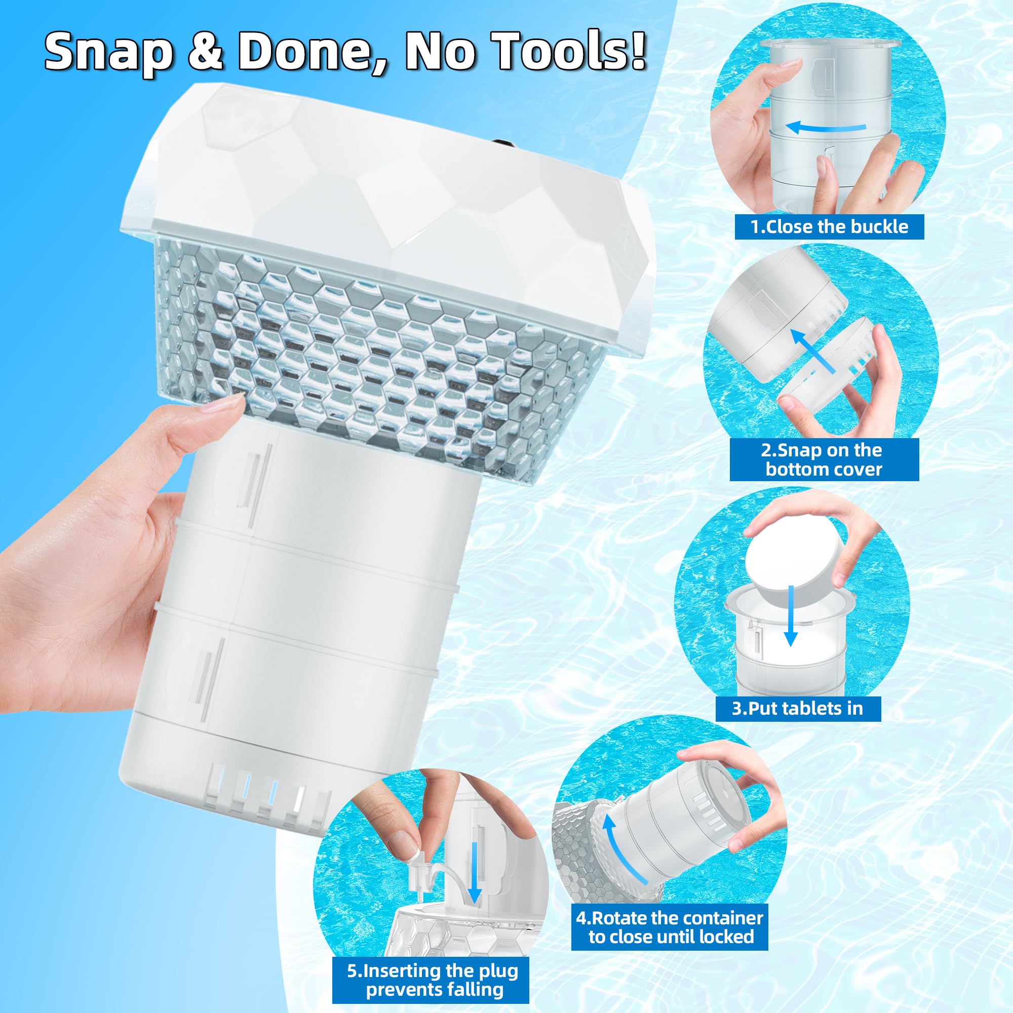 GORDNWE Solar Pool Chlorine Floater with remote control in hand