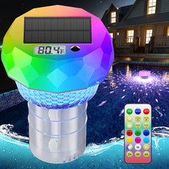 GORDNWE Solar Pool Chlorine Floater with Thermometer in white