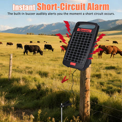 Gorhope Solar Electric Fence Charger side view showing the solar panel