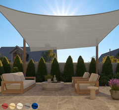 GORILLA GRIP 12x16 FT Heavy Duty Sun Shade Sail Gray front view