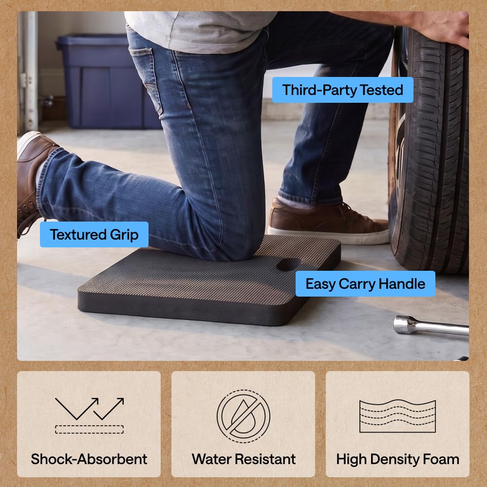 GORILLA GRIP Extra Thick Foam Kneeling Pad on moist ground