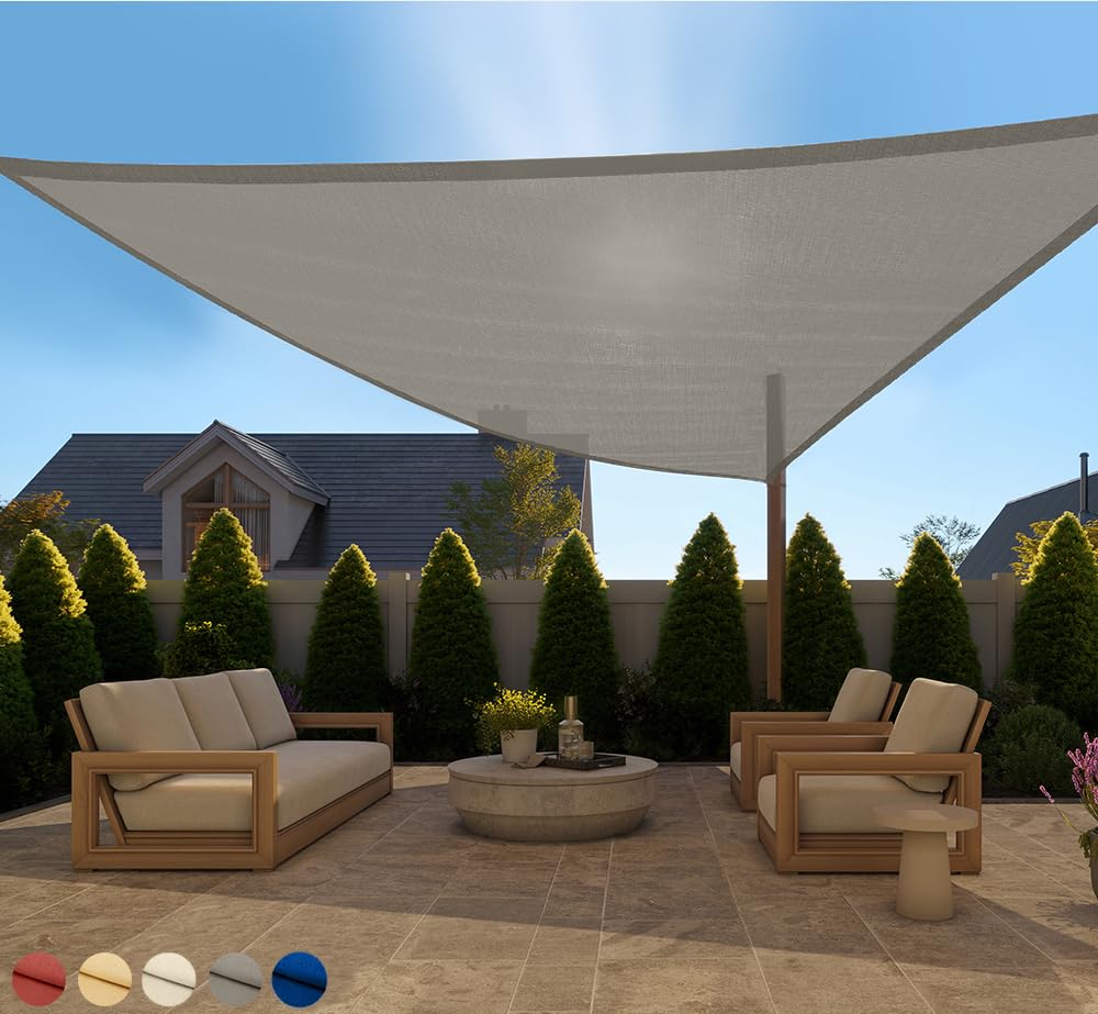 GORILLA GRIP Heavy Duty Shade Sail 12x12 FT Graphite front view