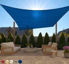 GORILLA GRIP Heavy Duty Sun Shade Sail 10x13 FT in blue, front view