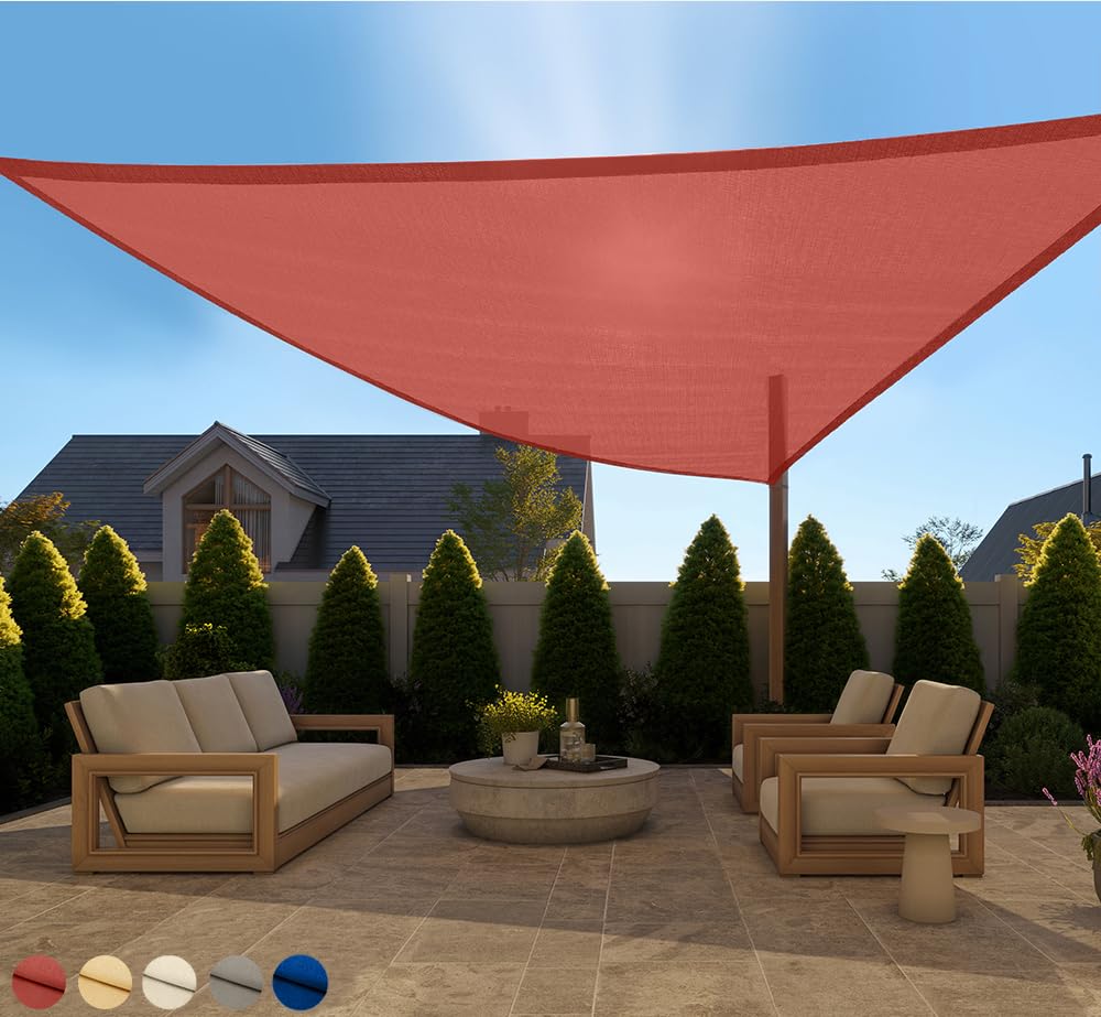 GORILLA GRIP Heavy Duty Sun Shade Sail 12x12 FT Terra front view