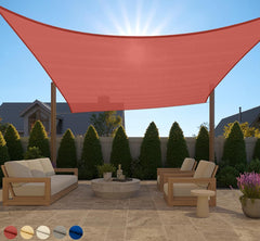 GORILLA GRIP Heavy Duty Sun Shade Sail 12x12 FT, Terra front view