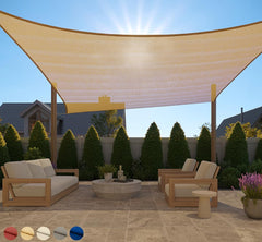 GORILLA GRIP Heavy Duty Sun Shade Sail 12x16 FT Sand front view