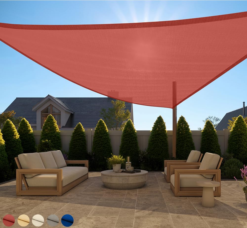 GORILLA GRIP Heavy Duty Sun Shade Sail 16x16 ft Terra front view