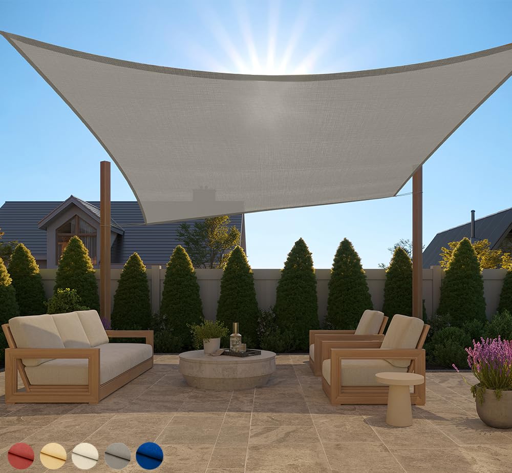 GORILLA GRIP Heavy Duty Sun Shade Sail front view, Graphite