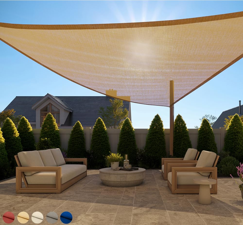 GORILLA GRIP Heavy Duty Sun Shade Sail in Sand, front view