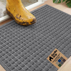GORILLA GRIP HydroAbsorb Door Mat 29x17 grey front view