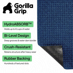 GORILLA GRIP HydroABSORB Door Mat deep grooves for dirt capture