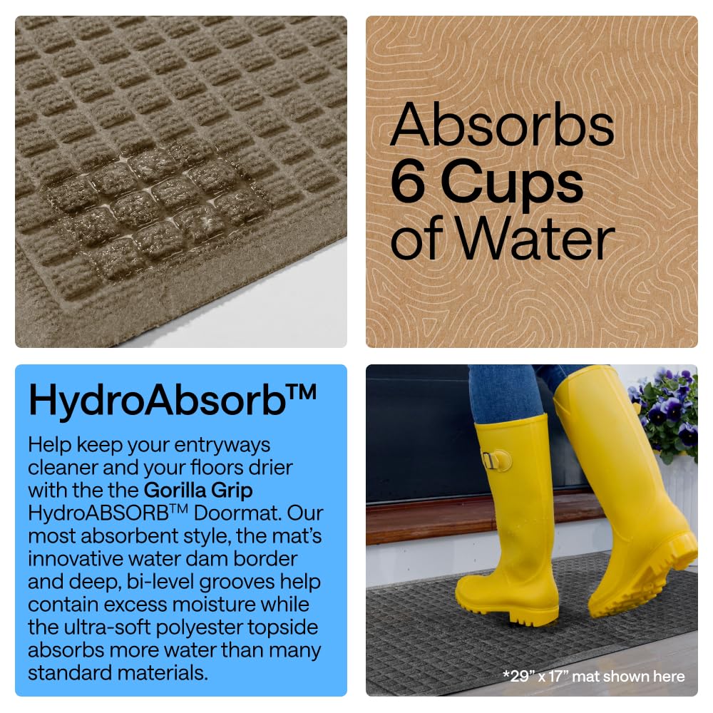 GORILLA GRIP HydroABSORB Door Mat on outdoor porch