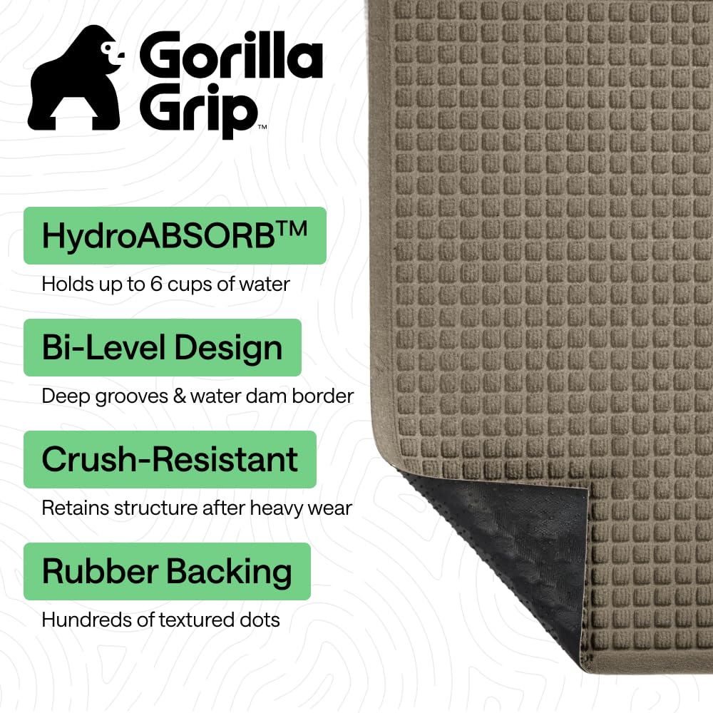 GORILLA GRIP HydroABSORB Door Mat side view showing thickness