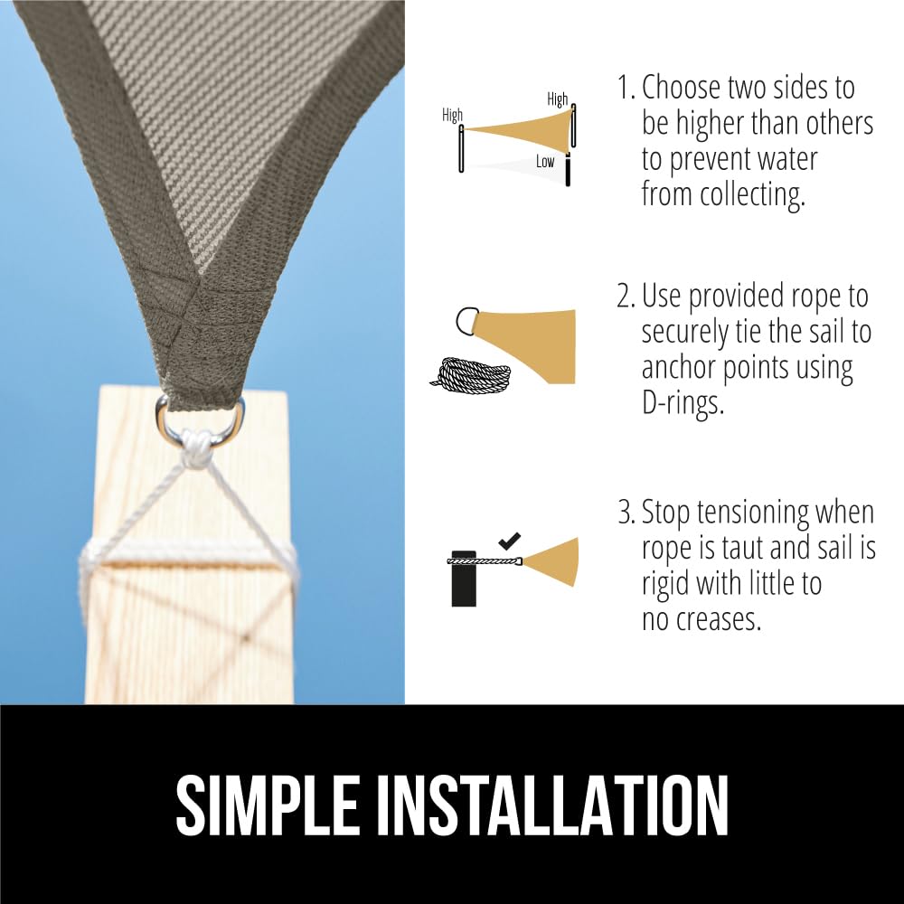 GORILLA GRIP Shade Sail curved edge design for increased strength