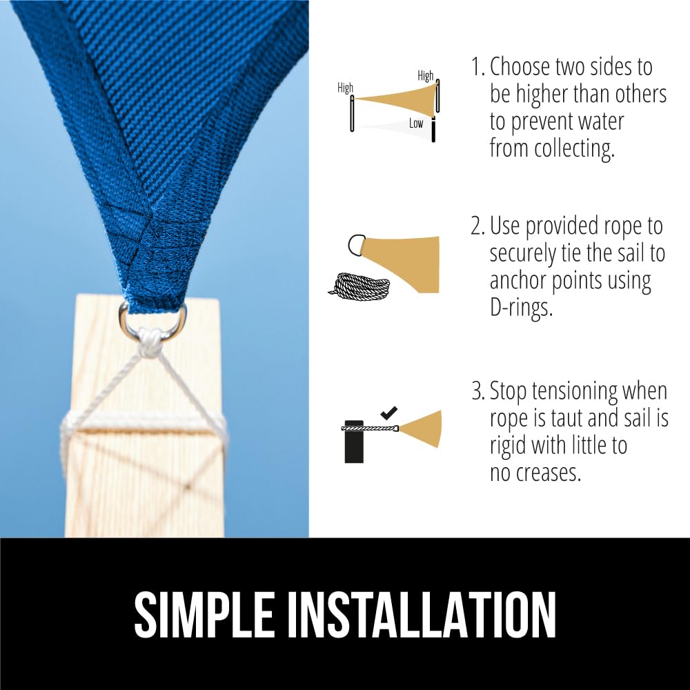 GORILLA GRIP Shade Sail in outdoor patio setting