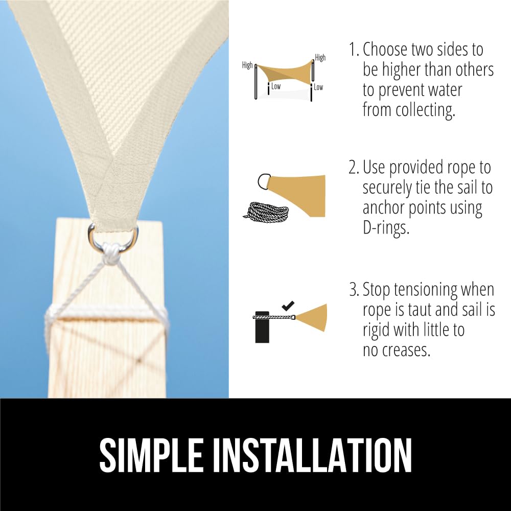 GORILLA GRIP Shade Sail installation on patio