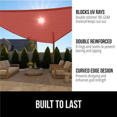 GORILLA GRIP Shade Sail with stainless steel D rings close-up