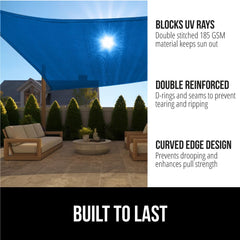 GORILLA GRIP Sun Shade Sail with stainless steel D rings