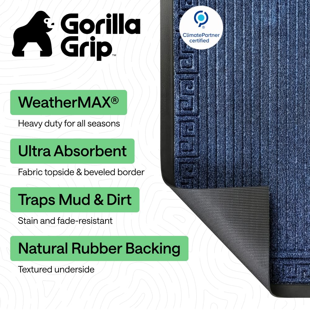 GORILLA GRIP WeatherMAX Door Mat back view with rubber backing