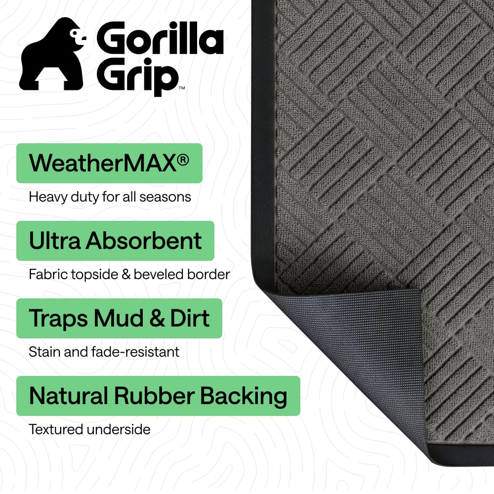 GORILLA GRIP WeatherMAX Door Mat close-up of deep grooves