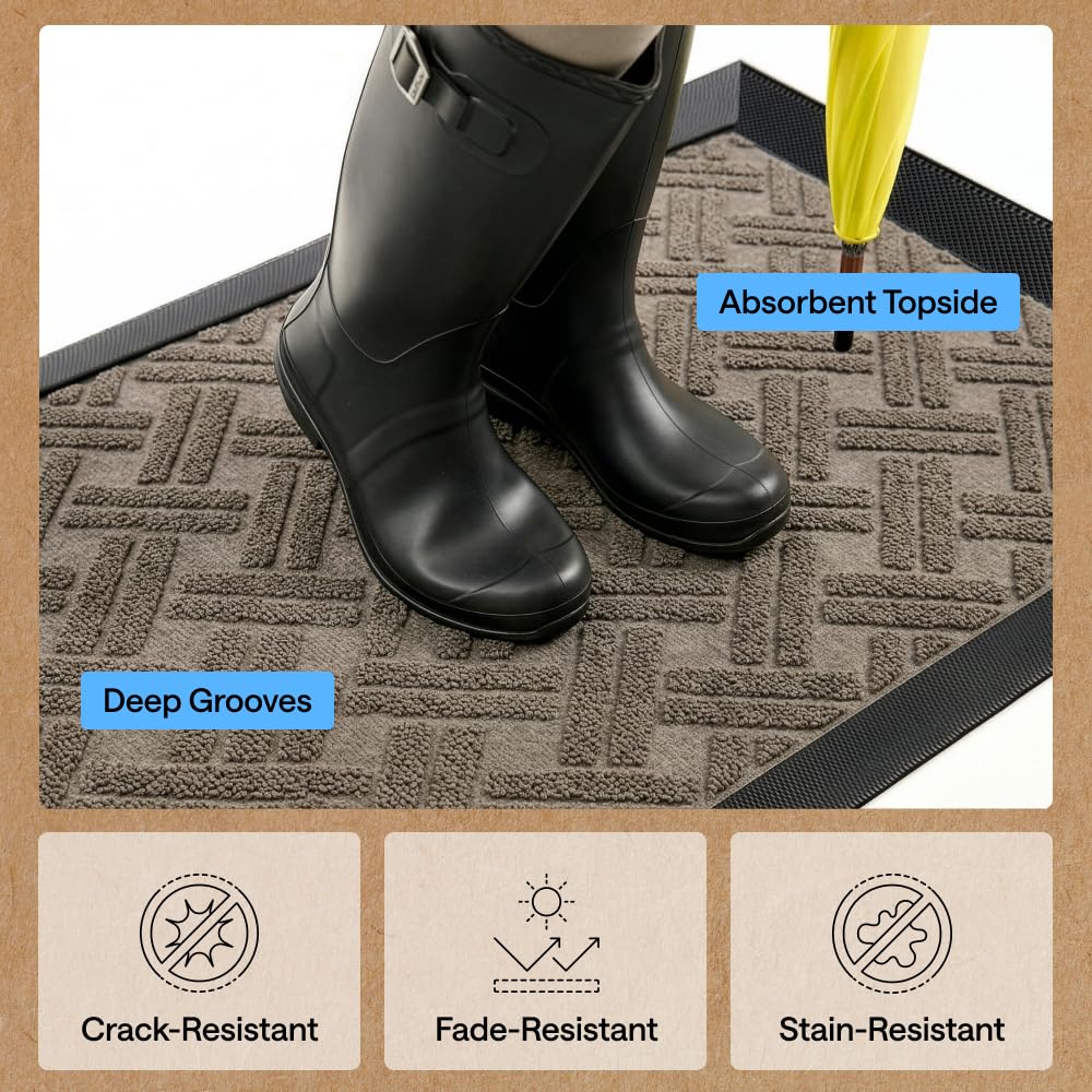 GORILLA GRIP WeatherMAX Door Mat close-up of rubber backing