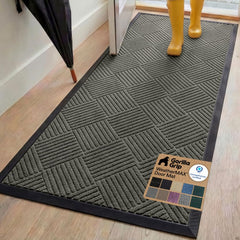GORILLA GRIP WeatherMAX Door Mat front view showing gray diamond pattern