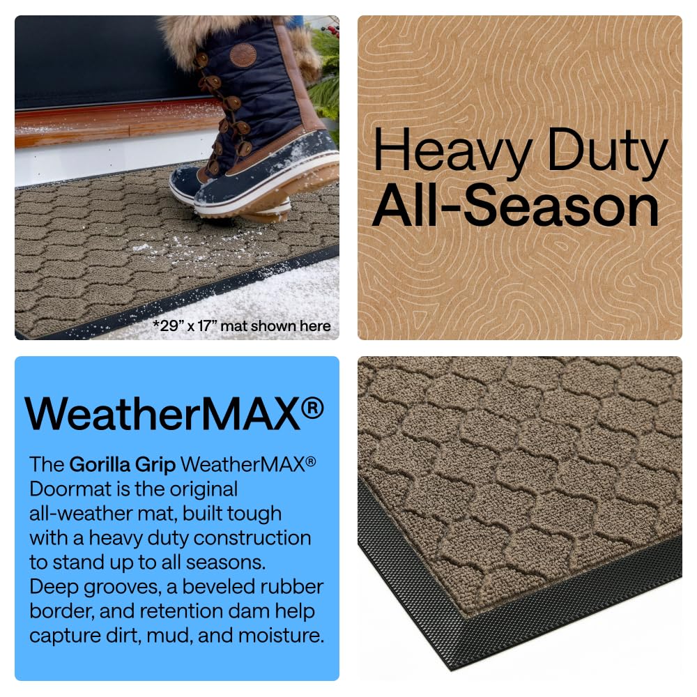 GORILLA GRIP WeatherMAX Door Mat in outdoor entrance setting