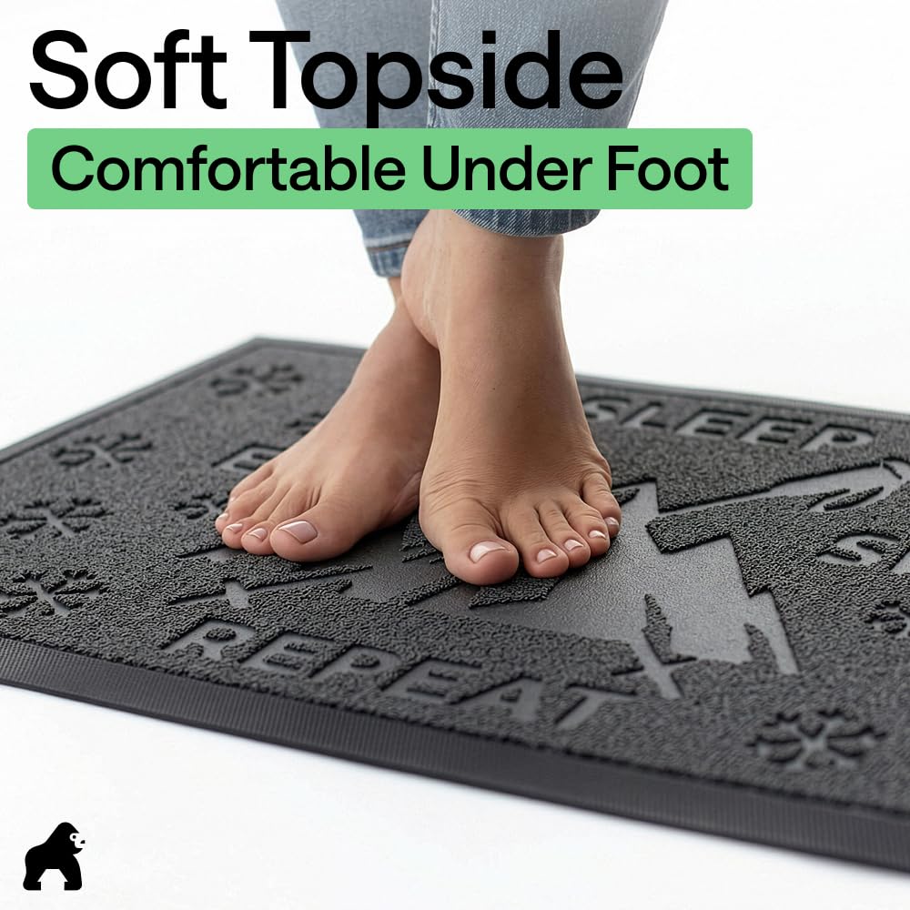 GORILLA GRIP WeatherMAX Door Mat in use during rainy weather