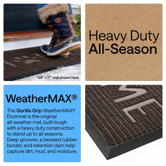 GORILLA GRIP WeatherMAX Door Mat natural rubber backing