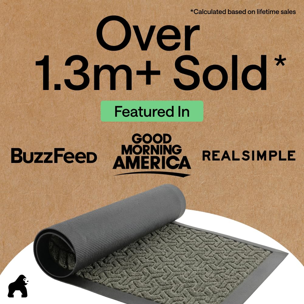 GORILLA GRIP WeatherMAX Door Mat showcasing deep grooves