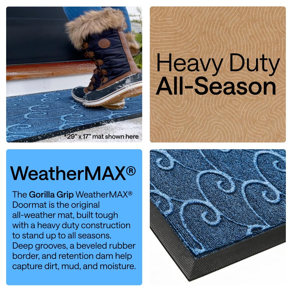 GORILLA GRIP WeatherMAX Door Mat showcasing rubber backing