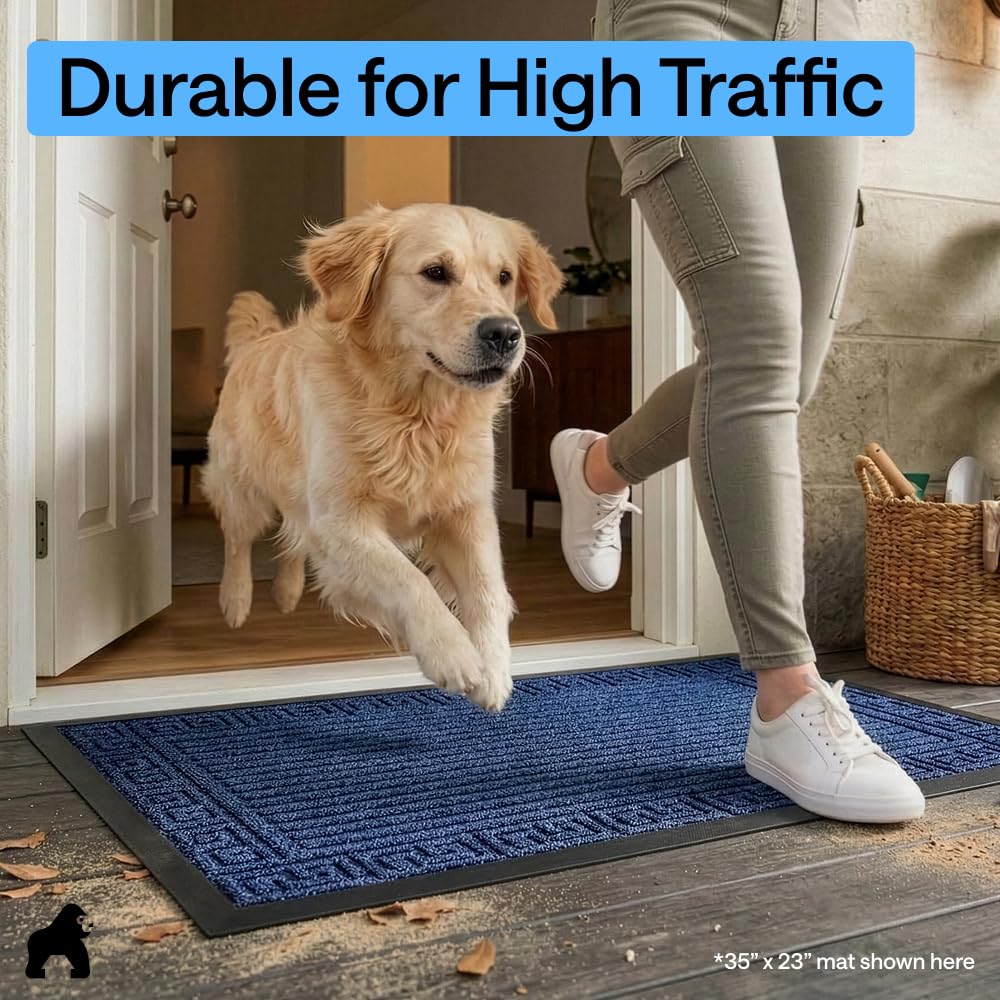 GORILLA GRIP WeatherMAX Door Mat showing beveled rubber border