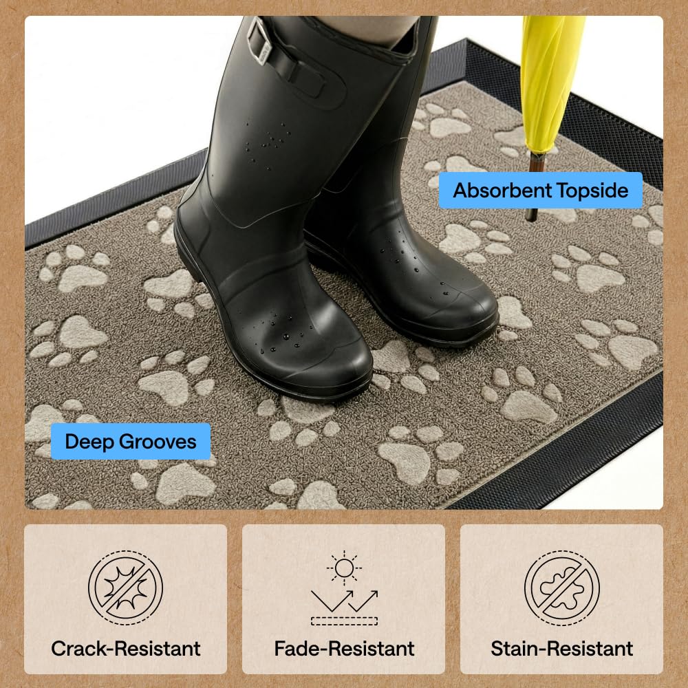 GORILLA GRIP WeatherMAX Door Mat showing deep grooves