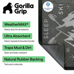GORILLA GRIP WeatherMAX Door Mat showing deep grooves for moisture capture