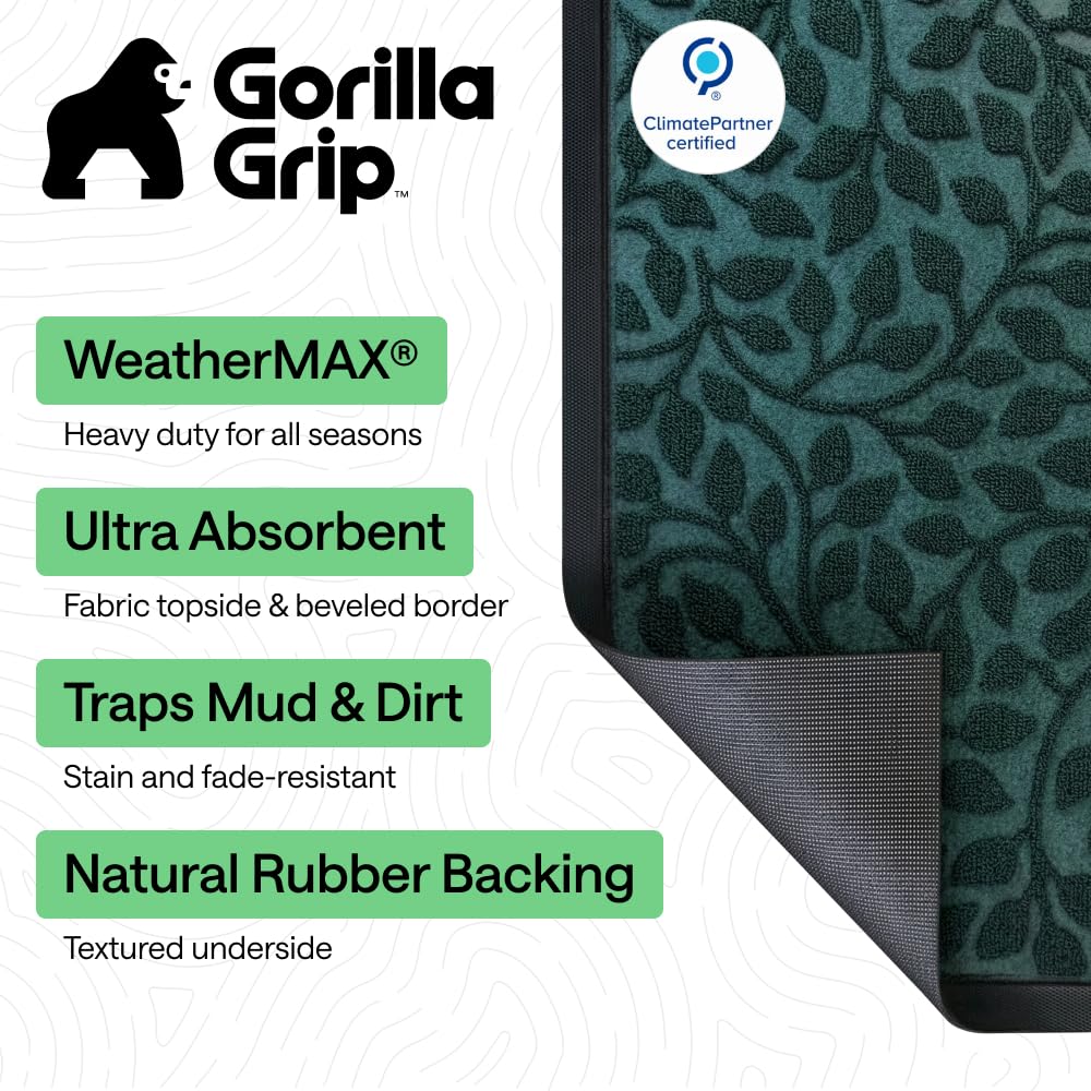 GORILLA GRIP WeatherMAX Door Mat side view showing rubber backing