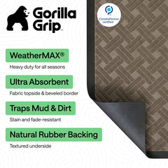 GORILLA GRIP WeatherMAX Door Mat side view, showing thickness