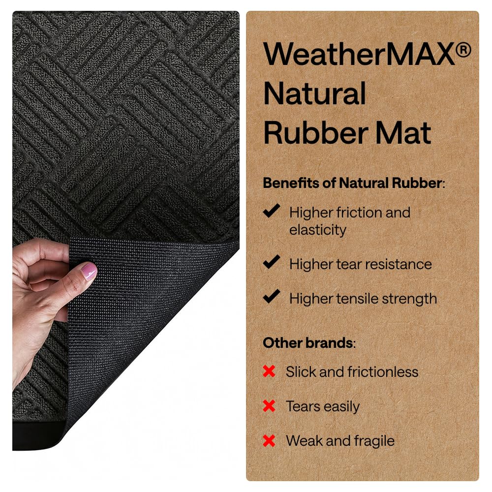 GORILLA GRIP WeatherMAX Door Mat under snow and rain conditions