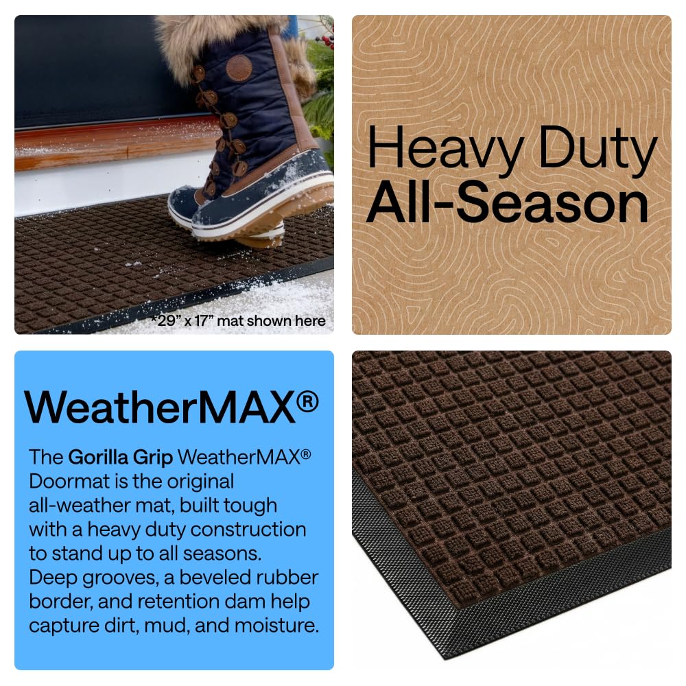 GORILLA GRIP WeatherMAX Door Mat with natural rubber backing