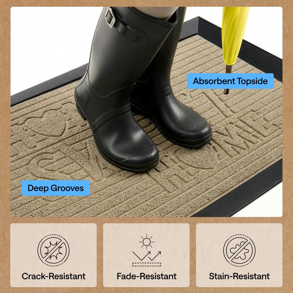 GORILLA GRIP WeatherMAX Doormat close-up of rubber backing