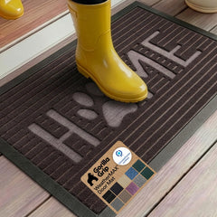 GORILLA GRIP WeatherMAX Doormat front view, Espresso Home Paw