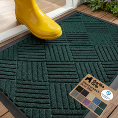 GORILLA GRIP WeatherMAX Doormat front view green diamond