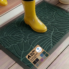 GORILLA GRIP WeatherMAX Doormat front view, Green Palm design