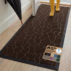 GORILLA GRIP WeatherMAX Doormat front view in dark brown pebble