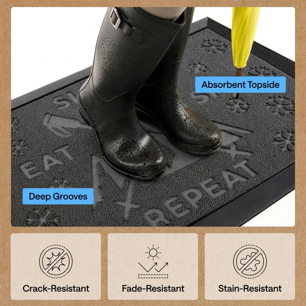 GORILLA GRIP WeatherMAX Doormat placed at a front door entrance