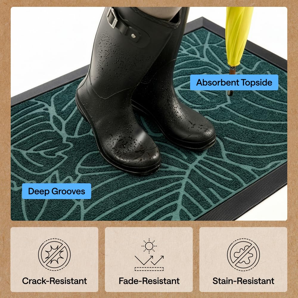 GORILLA GRIP WeatherMAX Doormat showing dirt capture feature